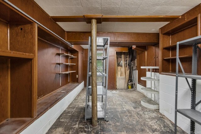 18 Woodcliff Cir, Little Rock, AR 72204 - below grade area with wood walls