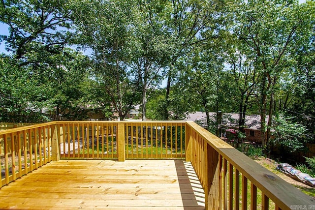 3 Poydras Dr, Little Rock, AR 72211 - deck featuring view of wooded area