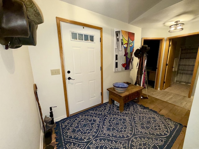 foyer entrance featuring wood finished floors