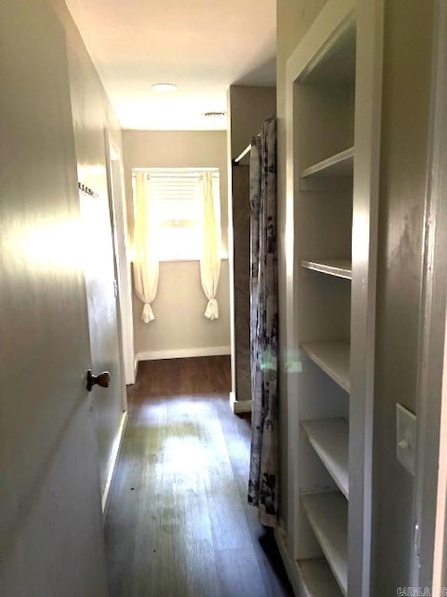 301 Coil, Steele, MO 63877 - hallway featuring dark wood-style flooring and baseboards