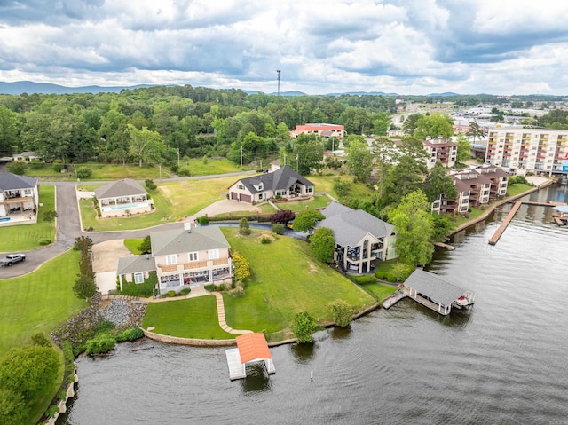 bird's eye view of a nearby body of water