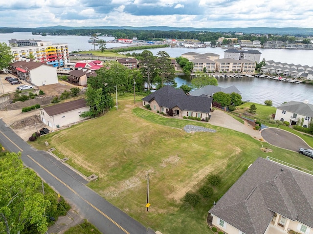 drone / aerial view of a large body of water