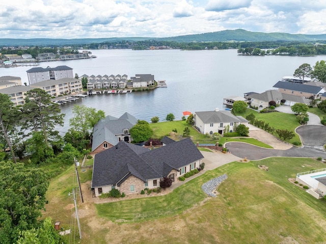 drone / aerial view of a nearby body of water