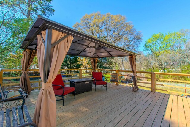 3110 Edison Ave, Benton, AR 72015 - wooden terrace featuring a gazebo