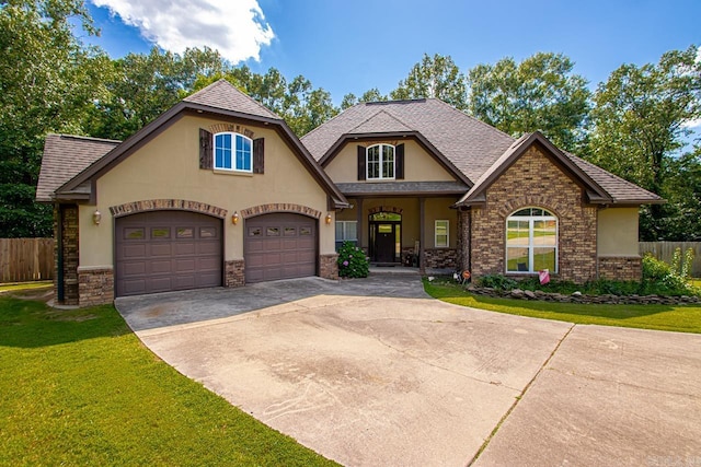5611 Pear Tree Dr, Little Rock, AR 72206 - view of front of house featuring stucco siding, concrete driveway, a garage, and a shingled roof