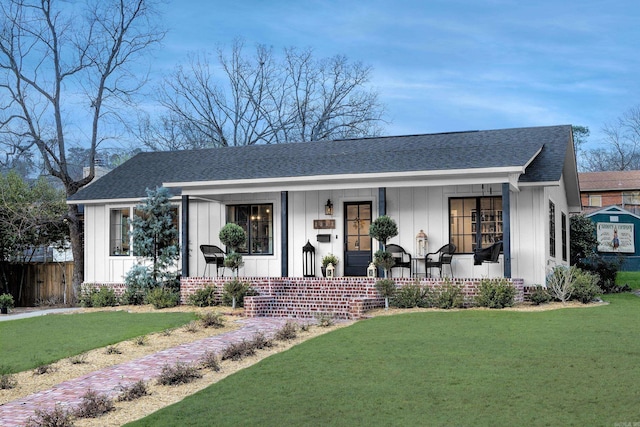 2803 Dalewood Rd, Little Rock, AR 72207 - view of front of property with board and batten siding, a porch, and a shingled roof
