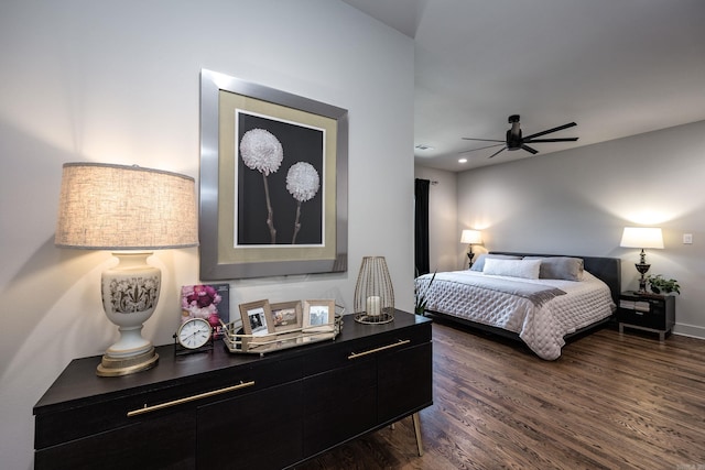 2803 Dalewood Rd, Little Rock, AR 72207 - bedroom featuring dark wood-style flooring and ceiling fan