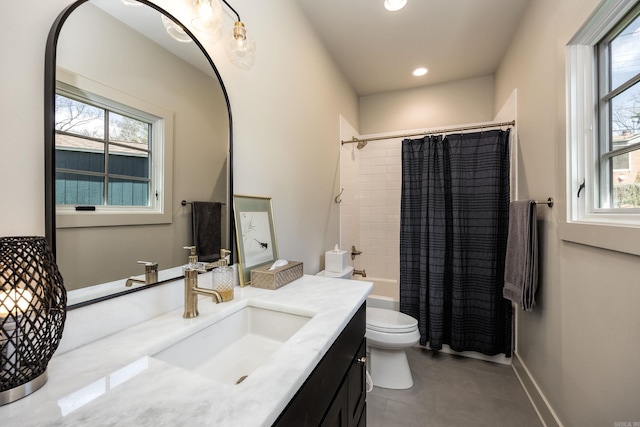 2803 Dalewood Rd, Little Rock, AR 72207 - full bath featuring vanity, toilet, healthy amount of natural light, and recessed lighting