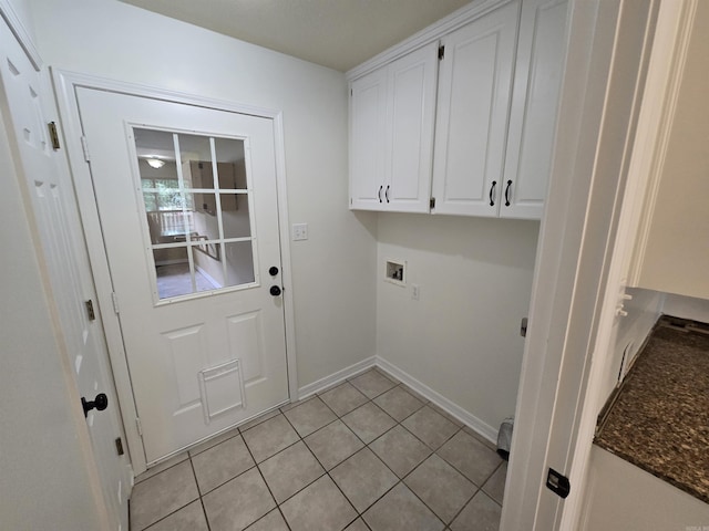 19 Twin Lks, Cabot, AR 72023 - laundry area featuring hookup for a washing machine, cabinet space, baseboards, and light tile patterned floors