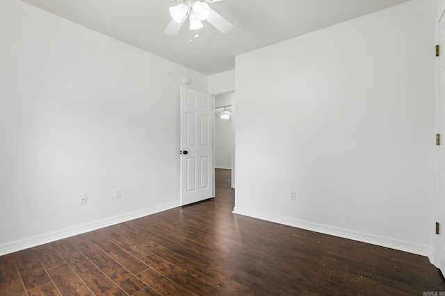 19 Twin Lks, Cabot, AR 72023 - empty room featuring ceiling fan, wood finished floors, and baseboards