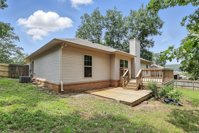 19 Twin Lks, Cabot, AR 72023 - back of house with a deck, a chimney, and cooling unit