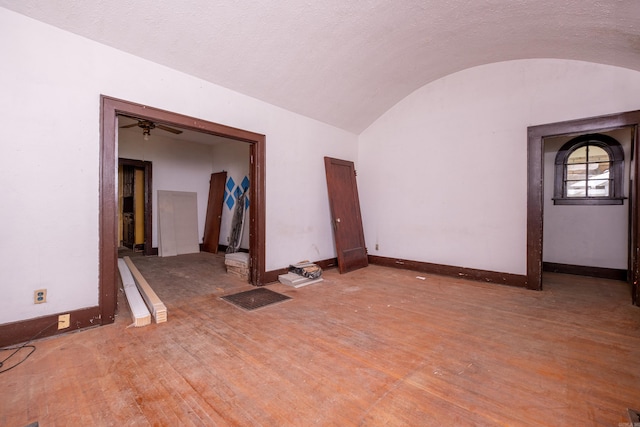 2815 Broadway St, Little Rock, AR 72206 - empty room featuring baseboards, lofted ceiling, wood finished floors, and ceiling fan