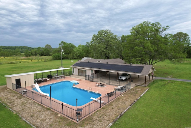 6873 Brazil Rd, Benton, AR 72019 - view of pool with a water slide, a diving board, and a patio area