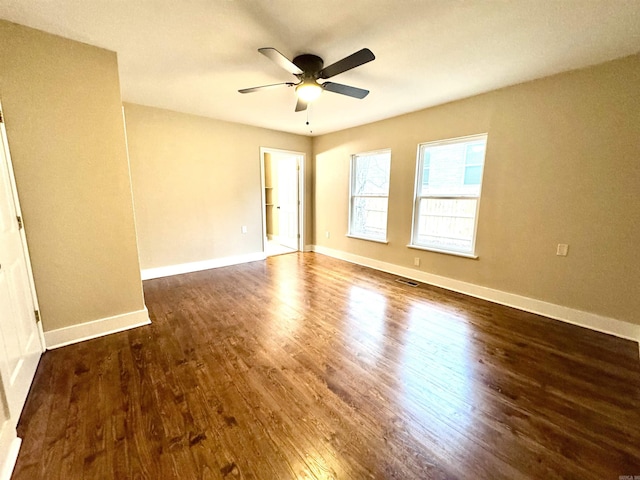3317 W 7th St, Little Rock, AR 72205 - unfurnished room featuring ceiling fan, wood finished floors, and baseboards