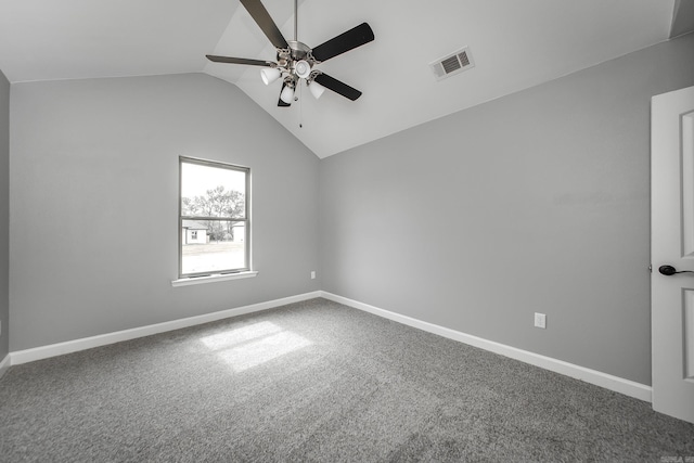 5201 Canter Ln, Jacksonville, AR 72076 - unfurnished room featuring ceiling fan, lofted ceiling, carpet floors, and baseboards