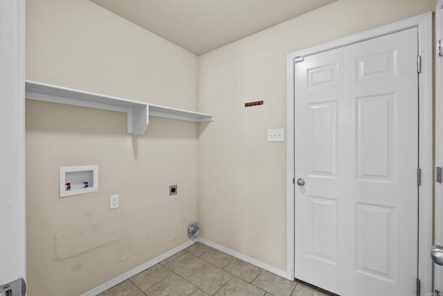 4114 Valles Rd, North Little Rock, AR 72118 - laundry room featuring electric dryer hookup, baseboards, hookup for a washing machine, and light tile patterned flooring