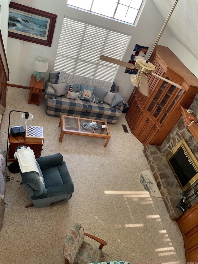 235 Sylvan Dr, Greers Ferry, AR 72067 - carpeted living room featuring baseboards