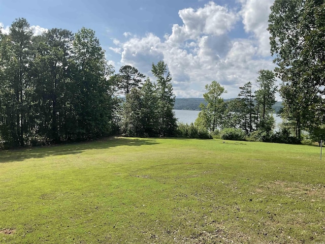235 Sylvan Dr, Greers Ferry, AR 72067 - view of green lawn featuring a water view