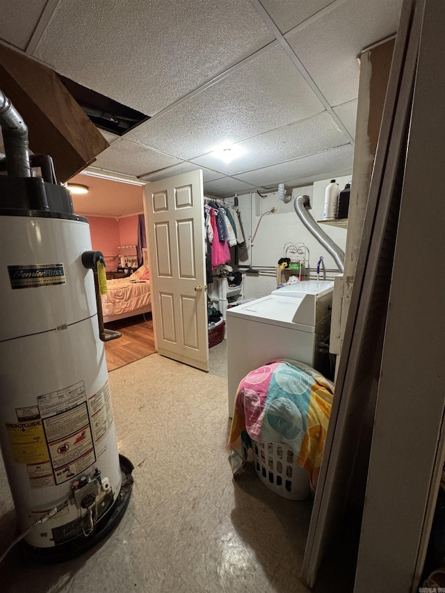 821 S 12th Ave, Piggott, AR 72454 - finished below grade area with gas water heater and a paneled ceiling