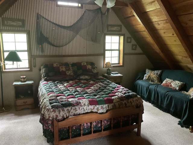 1602 Lake Clf, Higden, AR 72067 - bedroom with carpet flooring and vaulted ceiling