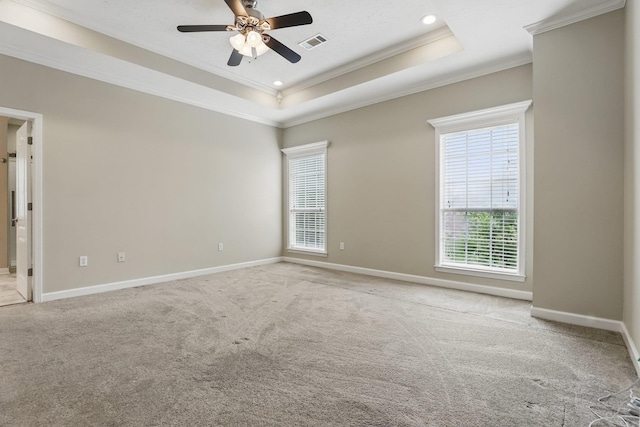 5017 Calico Creek Cv, North Little Rock, AR 72116 - unfurnished room featuring crown molding, carpet flooring, ceiling fan, baseboards, and recessed lighting