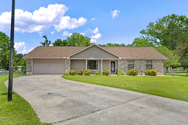 16 Clinton Ct, Cabot, AR 72023 - view of front of property featuring driveway, a garage, a front lawn, and a shingled roof