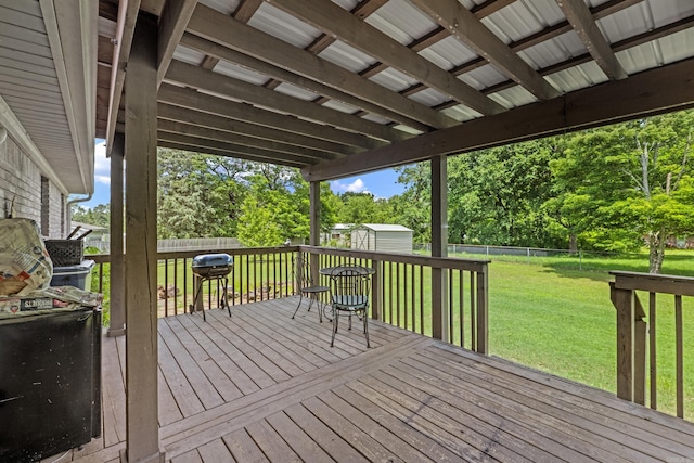 16 Clinton Ct, Cabot, AR 72023 - deck with grilling area and view of scattered trees