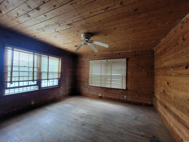 1930 S Olive, Pine Bluff, AR 71603 - empty room featuring wood ceiling, wood walls, ceiling fan, and wood finished floors