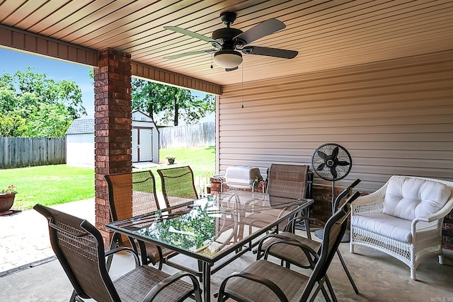 113 Deer View Cir, Hot Springs, AR 71913 - view of patio / terrace with outdoor dining area and a ceiling fan