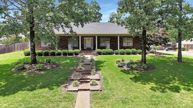 113 Deer View Cir, Hot Springs, AR 71913 - ranch-style house with a porch and brick siding