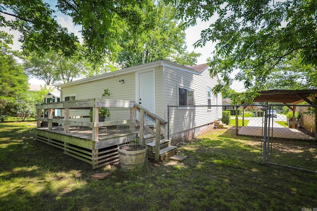 831 Jackman St, Benton, AR 72015 - rear view of property featuring a gate and a wooden deck