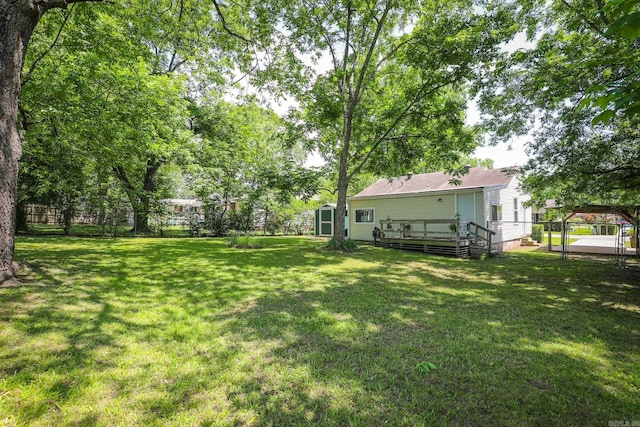 831 Jackman St, Benton, AR 72015 - view of yard featuring a wooden deck