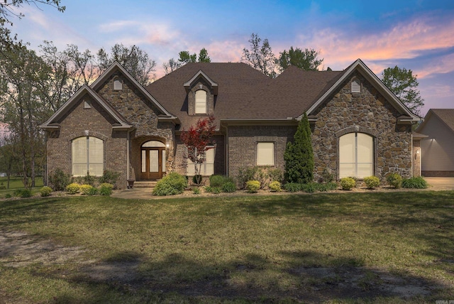 1606 Hilldale, Alexander, AR 72002 - french country home with a front yard and stone siding