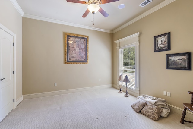 1606 Hilldale, Alexander, AR 72002 - carpeted bedroom featuring crown molding, baseboards, and ceiling fan