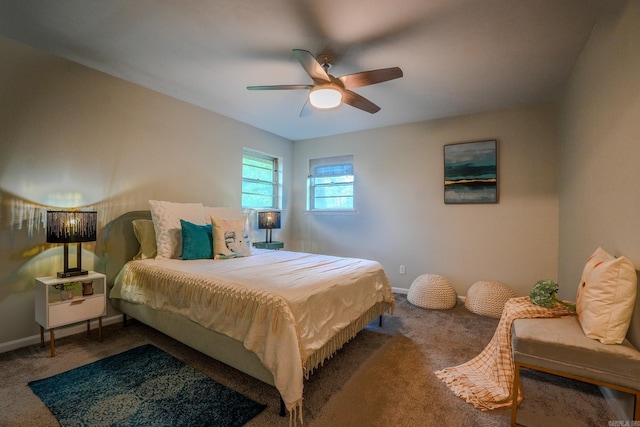 2318 Breckenridge Dr, Little Rock, AR 72227 - bedroom with carpet flooring, baseboards, and ceiling fan