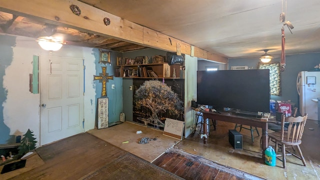 1407 Dill St, Newport, AR 72112 - living room with hardwood / wood-style flooring and ceiling fan