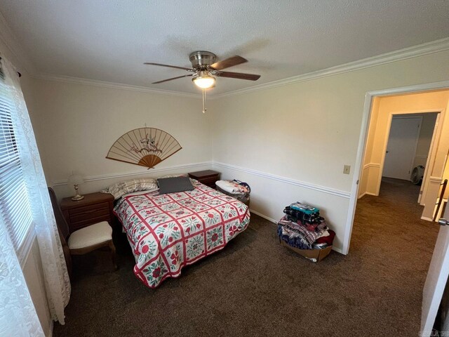 135 Hillview Dr Unit 115, Fairfield Bay, AR 72088 - bedroom featuring ornamental molding, carpet flooring, and a ceiling fan