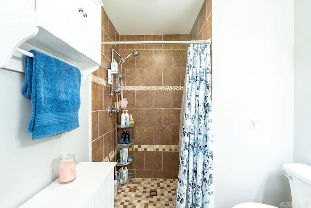 1244 N Scenic Dr, Heber Springs, AR 72543 - bathroom featuring a tile shower and toilet