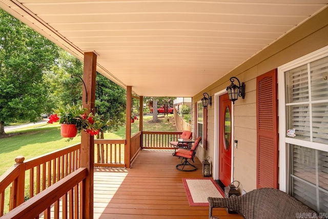 1244 N Scenic Dr, Heber Springs, AR 72543 - wooden porch with a yard