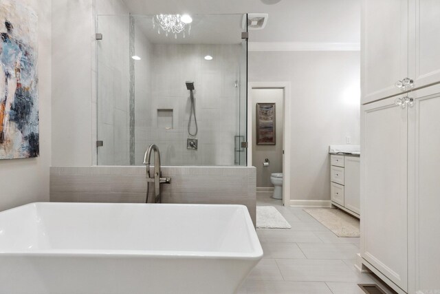 13200 Bart Moreland Dr, Roland, AR 72135 - full bath with a stall shower, a soaking tub, vanity, and toilet