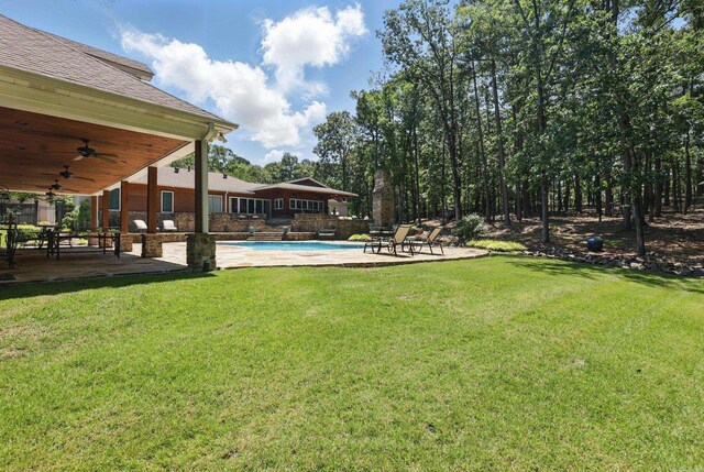 13200 Bart Moreland Dr, Roland, AR 72135 - view of yard featuring a patio and ceiling fan
