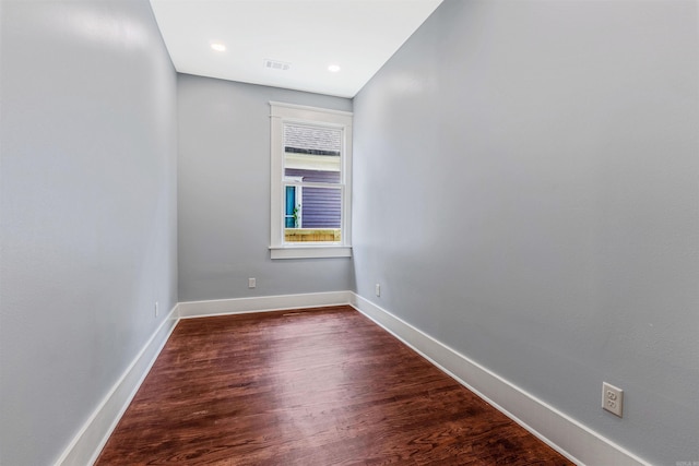 1908 S Gaines St, Little Rock, AR 72206 - unfurnished room with dark wood finished floors and baseboards
