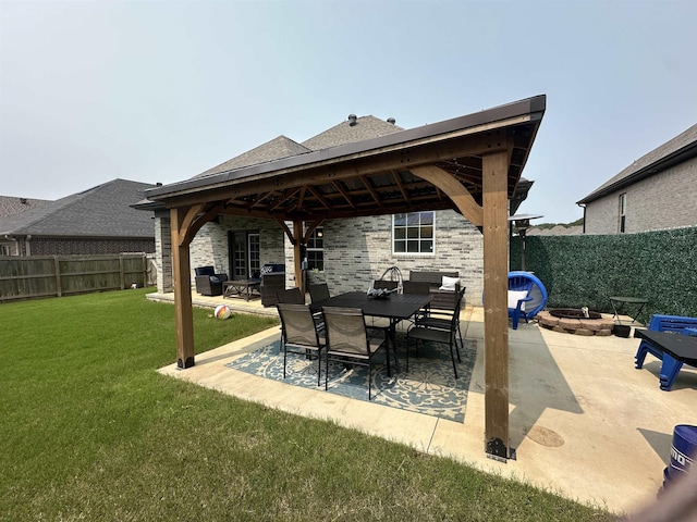 1008 Wildcat Ln, Jonesboro, AR 72405 - view of patio featuring a gazebo and an outdoor fire pit