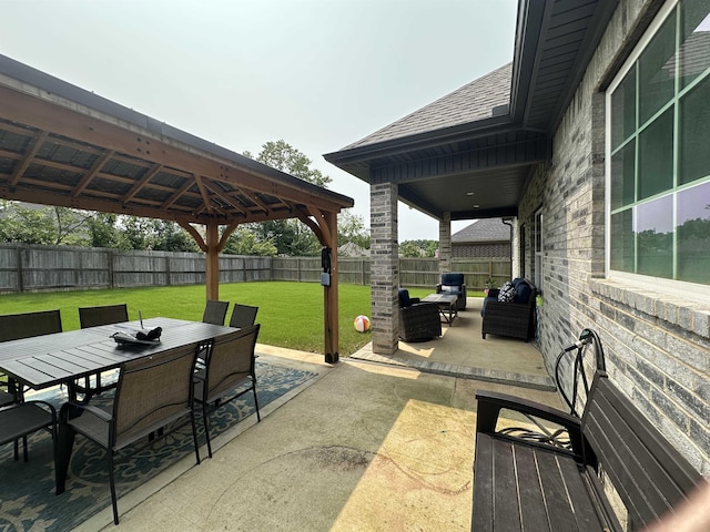 1008 Wildcat Ln, Jonesboro, AR 72405 - view of patio / terrace with outdoor dining area, a gazebo, and an outdoor hangout area