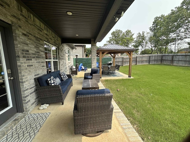 1008 Wildcat Ln, Jonesboro, AR 72405 - view of patio with an outdoor hangout area and a gazebo