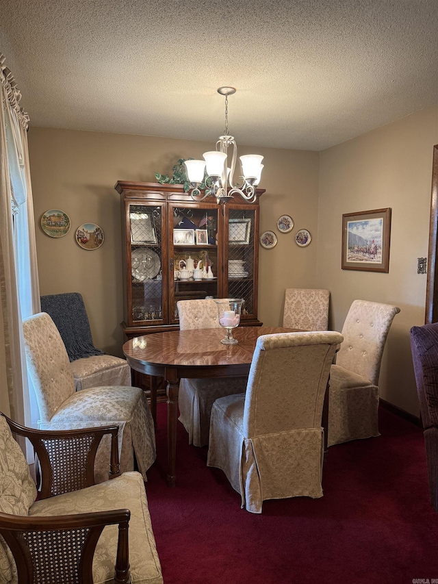 113 Boyd Rd, Southside, AR 72501 - carpeted dining area with a chandelier and a textured ceiling