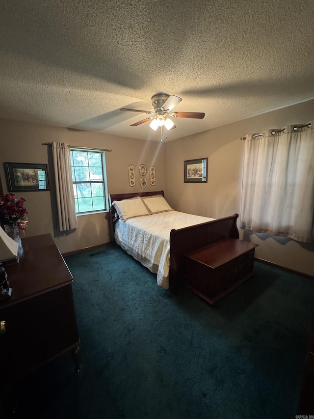 113 Boyd Rd, Southside, AR 72501 - carpeted bedroom featuring a textured ceiling and a ceiling fan