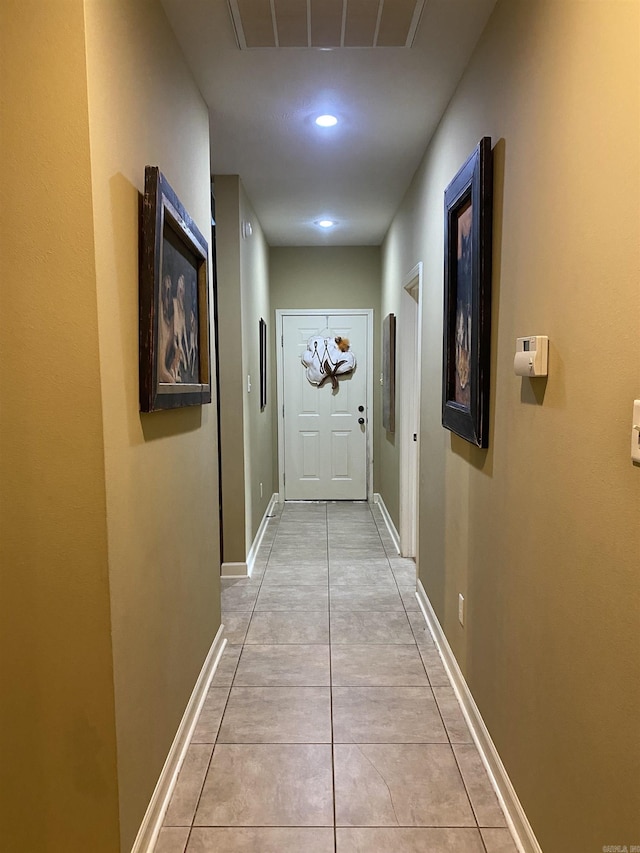 6 Maplewood W, Heber Springs, AR 72543 - corridor with baseboards, light tile patterned floors, and recessed lighting