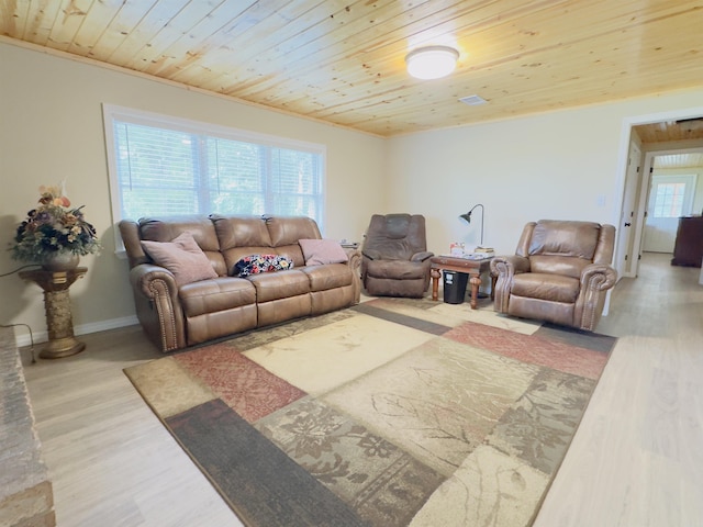 9689 W Ar 56th Hwy, Wideman, AR 72585 - living area featuring wood ceiling, wood finished floors, and ornamental molding