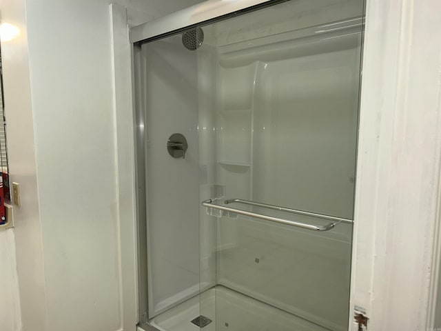 bathroom featuring a shower stall
